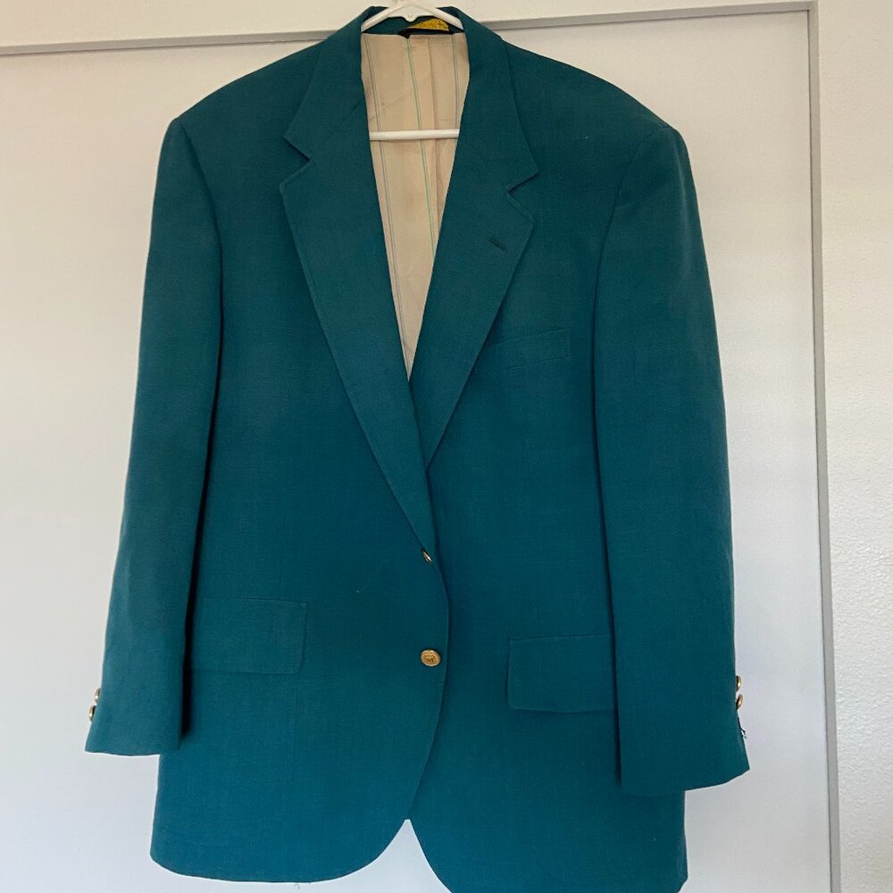 Wimbledon by Racquet Club Teal Blazer with Gold Crest Buttons